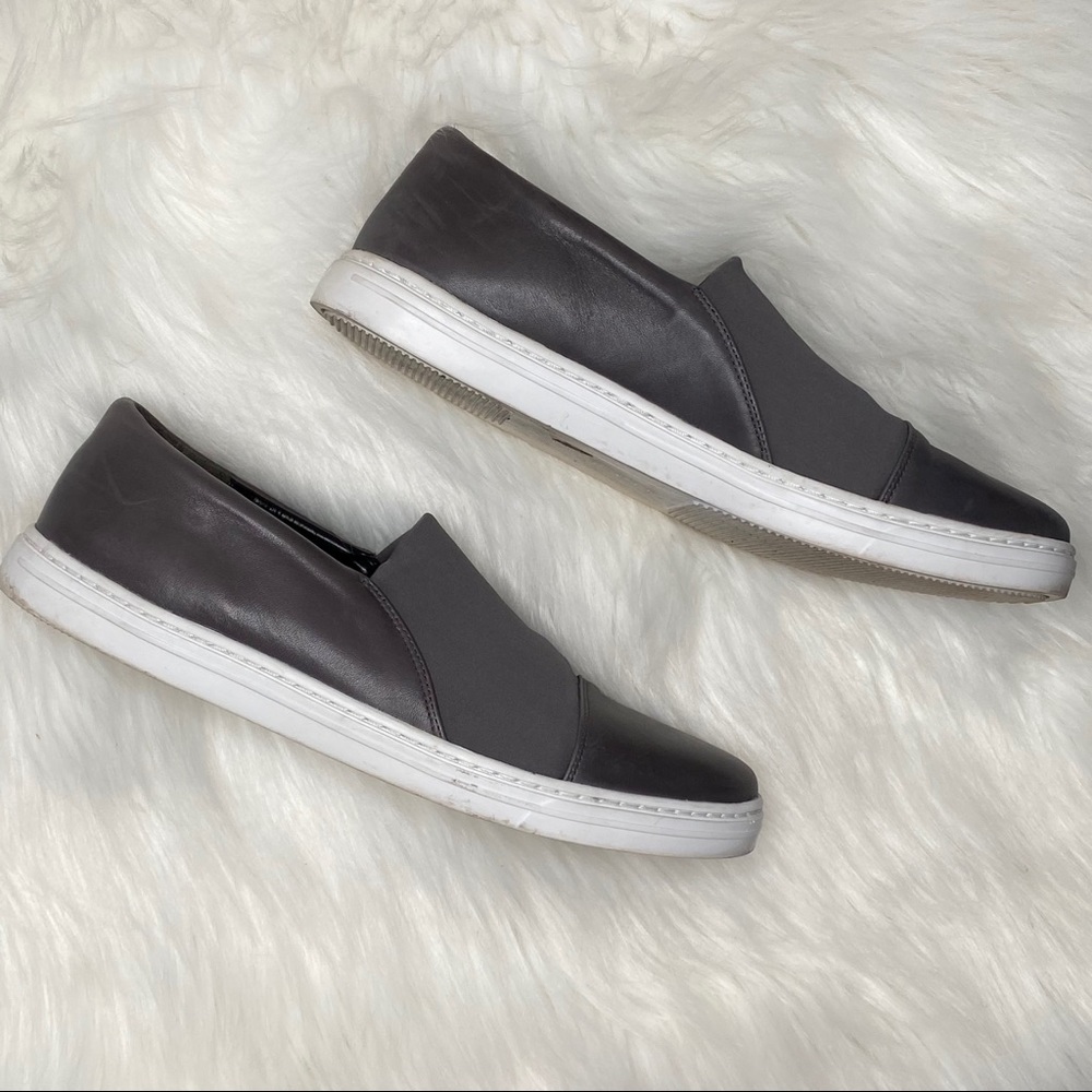 VIA SPIGA gray leather slip on shoes. Size 7.5